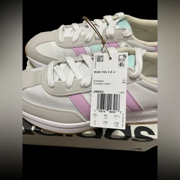 🌟🌟🌼NIB ADIDAS RUN 70’s 2.0 J. Women's White and Pastel Sneakers - Picture 7 of 10